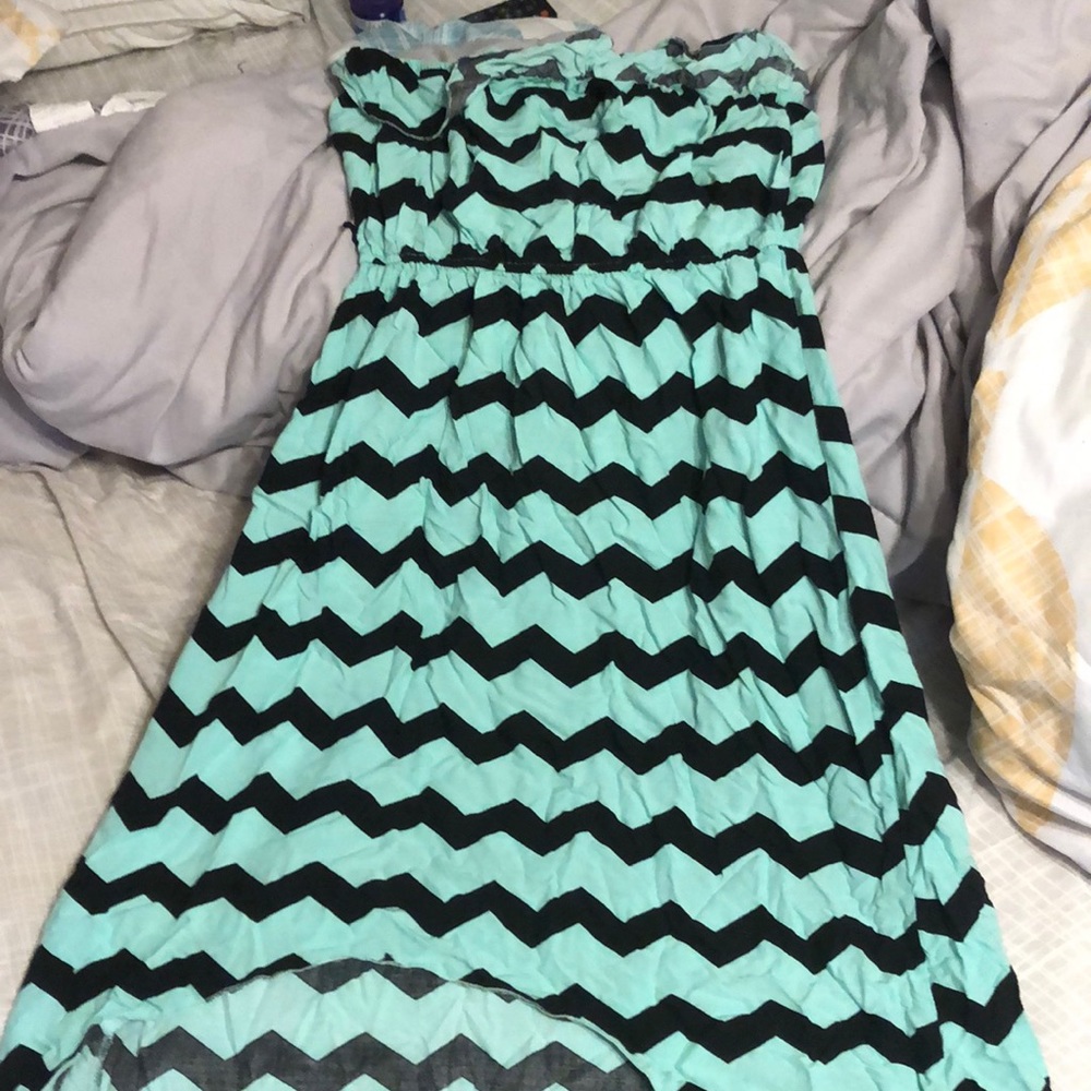 Tube top dress, front shorter than back